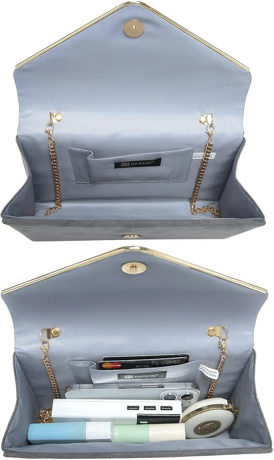 Dasein Women Faux Suede Evening Clutch Bags Formal Party Clutches Wedding Purses Cocktail Prom Clutches