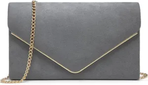 Dasein Women Faux Suede Evening Clutch Bags Formal Party Clutches Wedding Purses Cocktail Prom Clutches