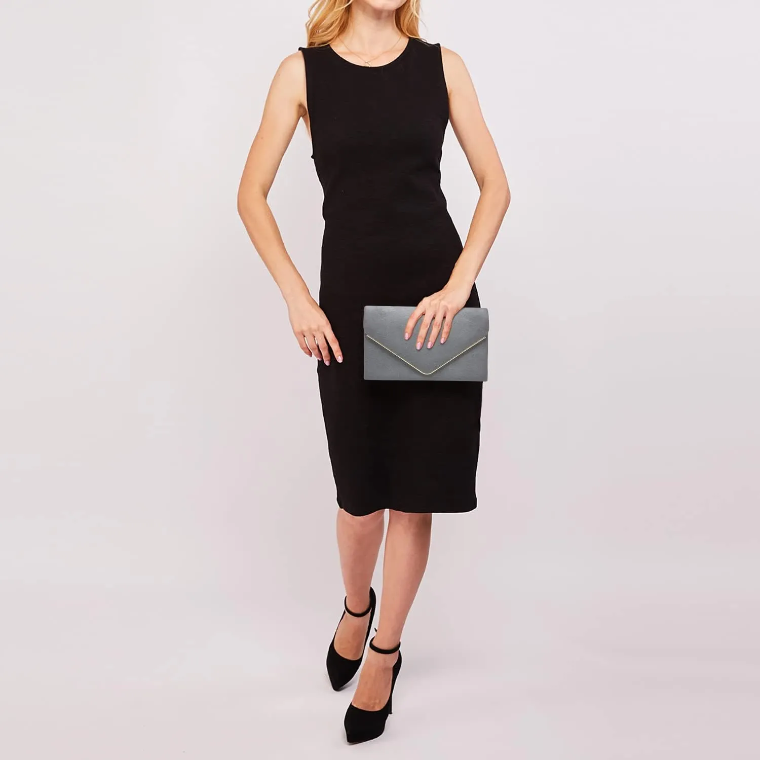 Dasein Women Faux Suede Evening Clutch Bags Formal Party Clutches Wedding Purses Cocktail Prom Clutches