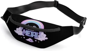 Death Metal Rainbow Crossbody Fanny Pack Waist Packs Adjustable Shoulder Bags Sling Bag for Hiking Running Cycling