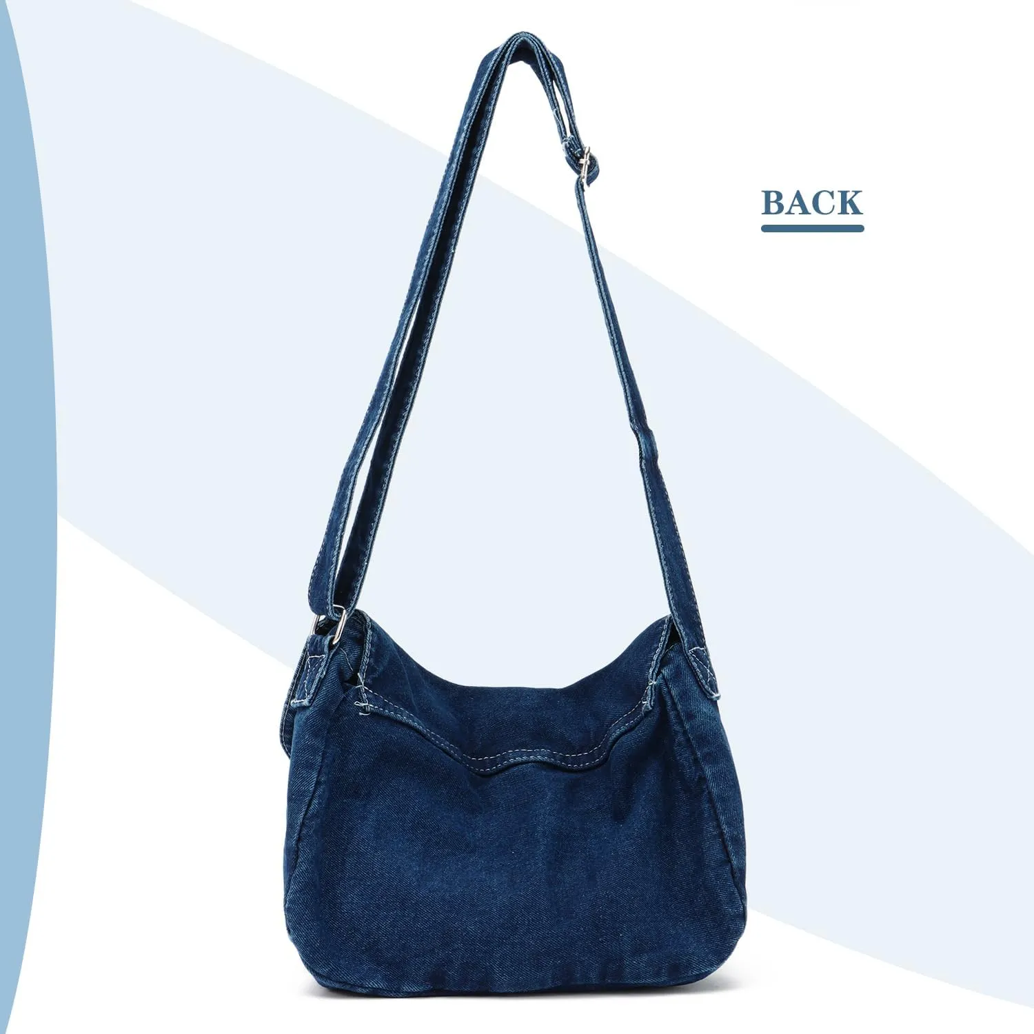 Denim Bag Casual Tote Bag Aesthetic Canvas Messenger Bag Lightweight Crossbody for Women and Men