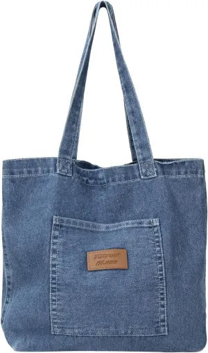 Denim Tote Bag for Women-Shoulder Handbag Perfect for Work Shopping,Hobo Bag