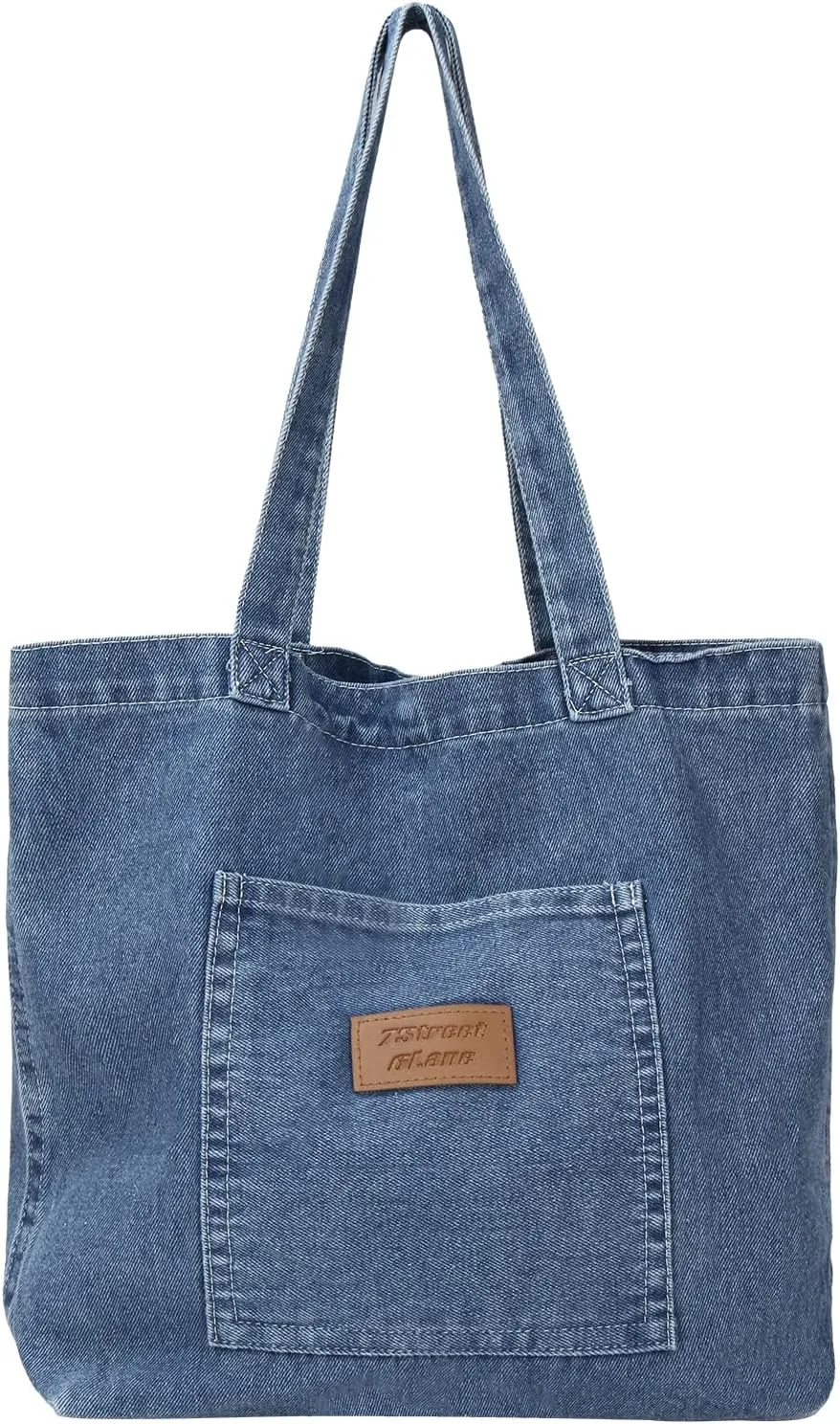 Denim Tote Bag for Women-Shoulder Handbag Perfect for Work Shopping,Hobo Bag