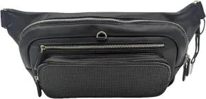 Designer Park Company - Single Rider Belt Bag, Leather, Crossbody Bag for Women, w/Adjustable Strap, and Locking Pins, Fanny Pack for Women, Sling Bag, for Theme Park, Travel Essentials - Midnight