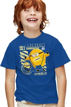 Despicable Me 4 Mega Minion Blueprint Blue Kids T Shirt for Youth Toddler Boys and Girls