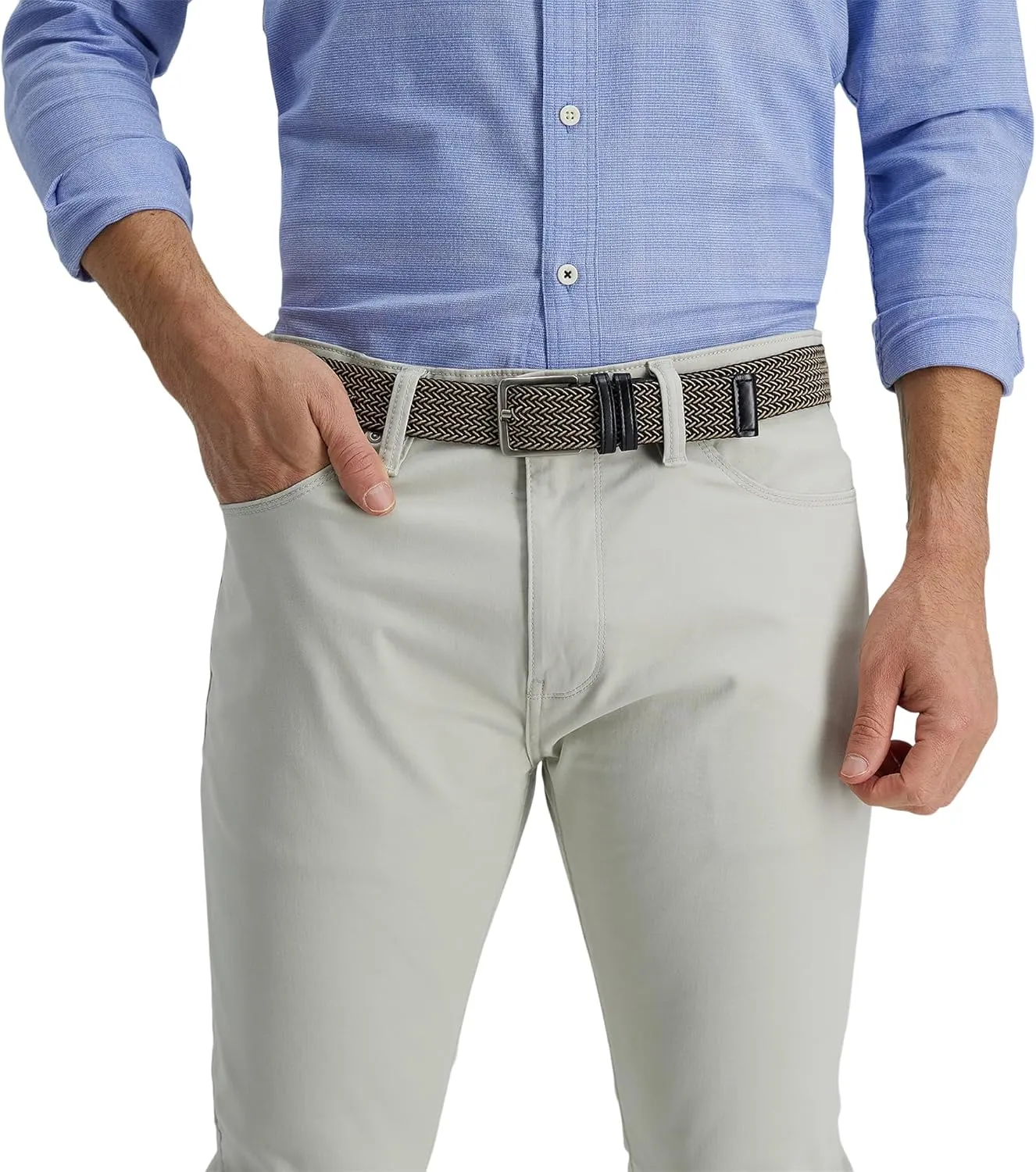 Dockers Men's Casual Everyday Braided Fabric Fully Adjustable Web Belt