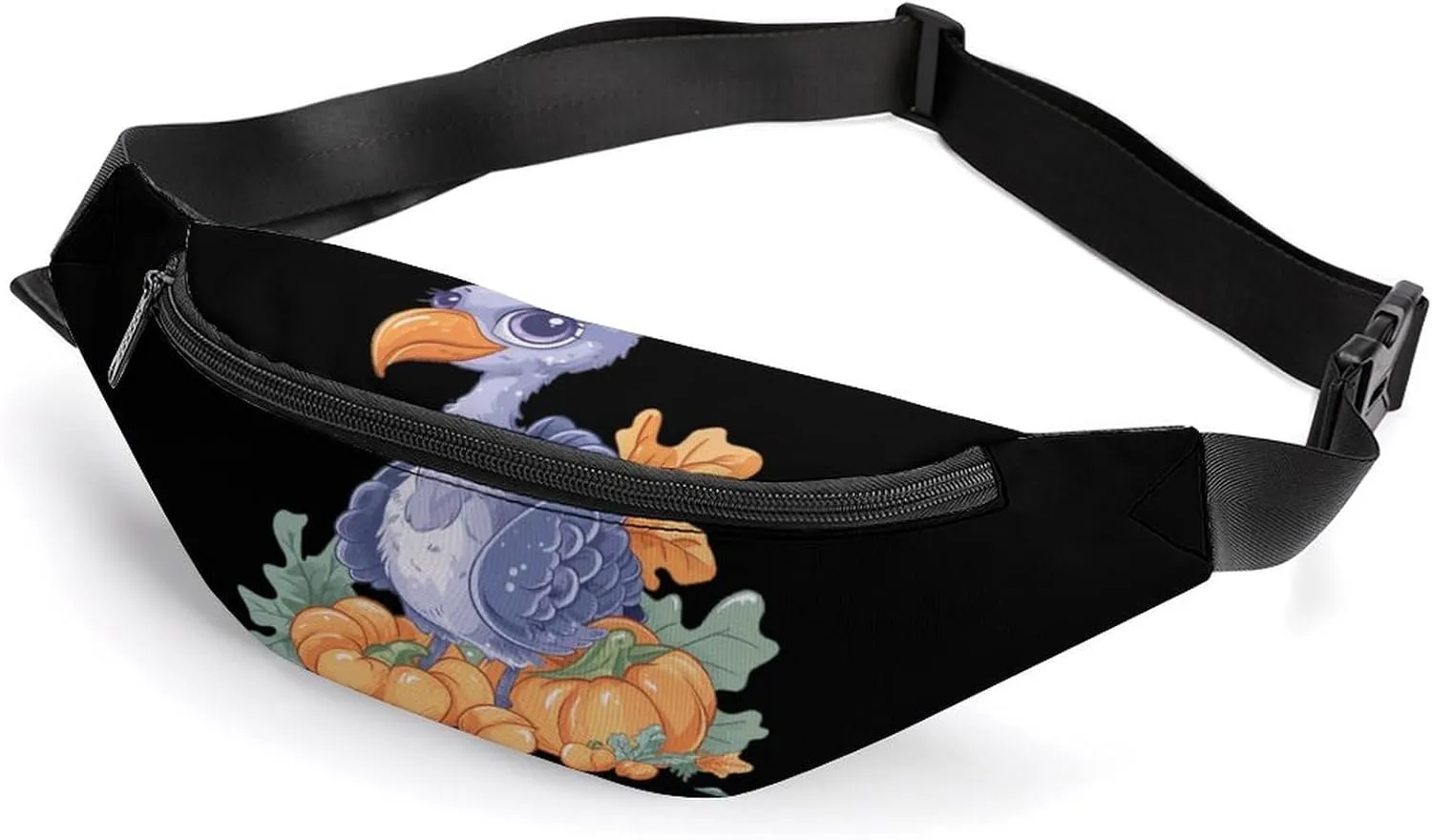 Dodo Bird Halloween Crossbody Fanny Pack Waist Packs Adjustable Shoulder Bags Sling Bag for Hiking Running Cycling