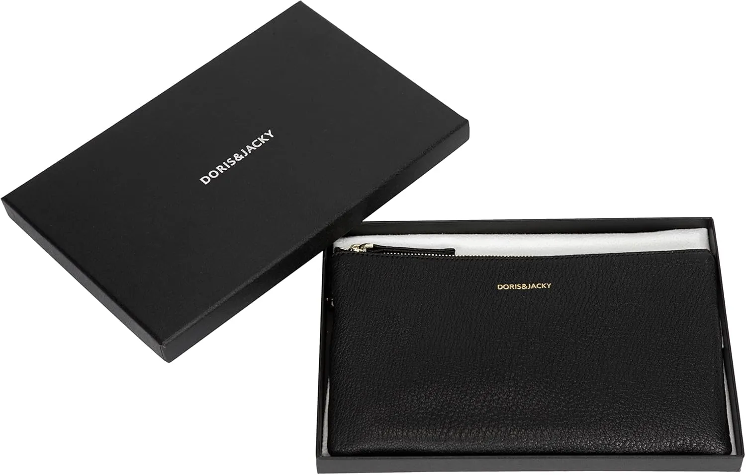 DORIS&JACKY Goatskin Leather Wristlet Clutch Wallet Cute Small Pouch Bag With Strap