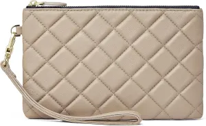 DORIS&JACKY Goatskin Leather Wristlet Clutch Wallet Cute Small Pouch Bag With Strap