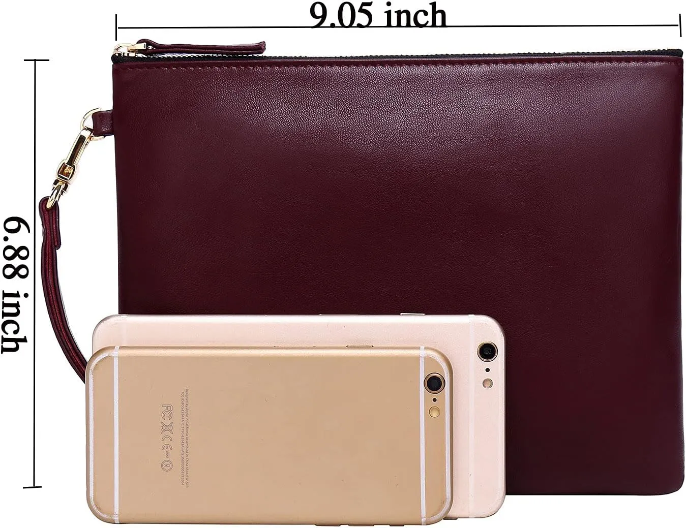 DORIS&JACKY Lambskin Leather Wristlet Clutch Purse For Women Large Soft Designer Wallet With Strap…