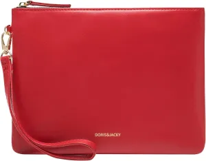 DORIS&JACKY Lambskin Leather Wristlet Clutch Purse For Women Large Soft Designer Wallet With Strap…