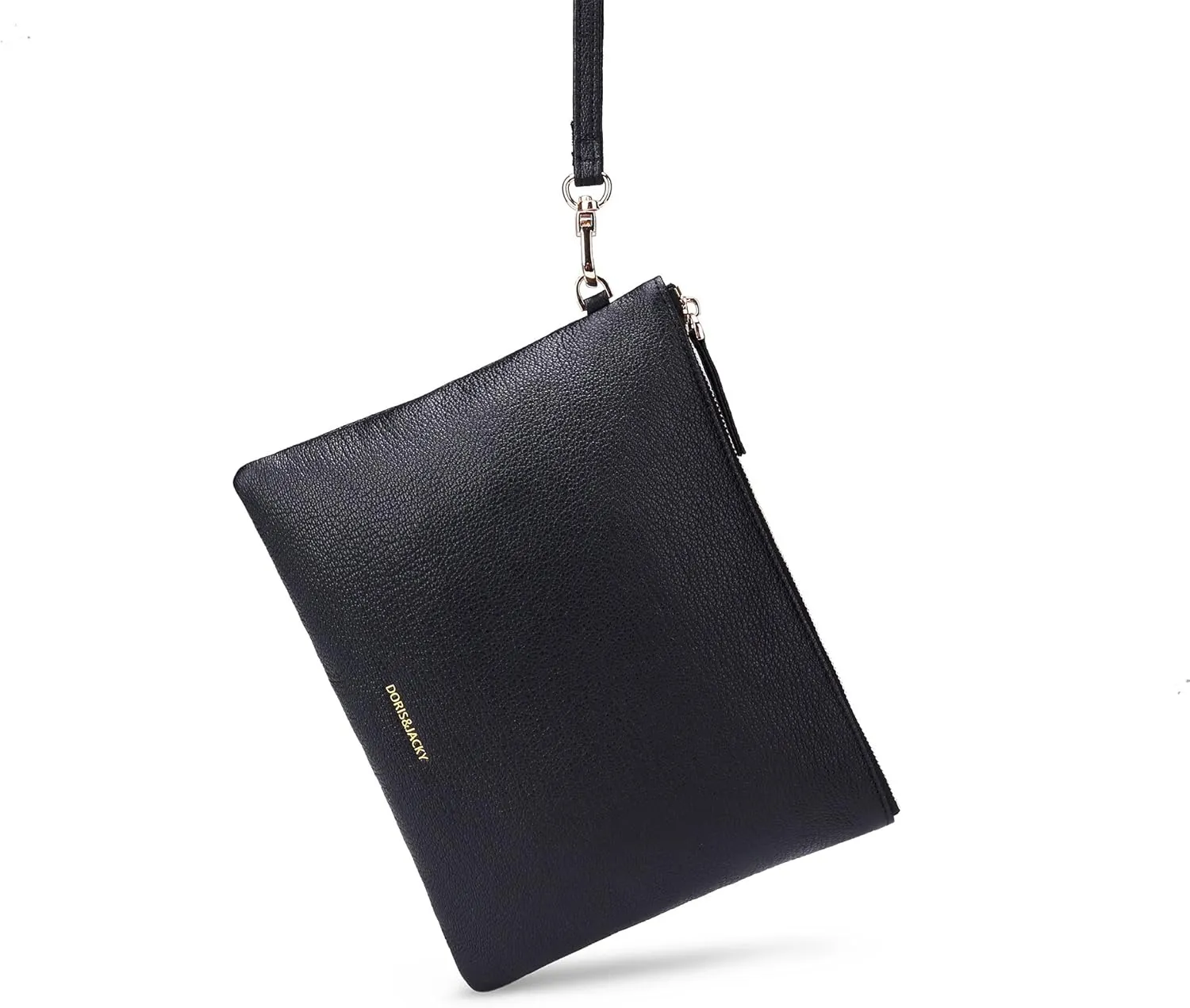 DORIS&JACKY Lambskin Leather Wristlet Clutch Purse For Women Large Soft Designer Wallet With Strap…