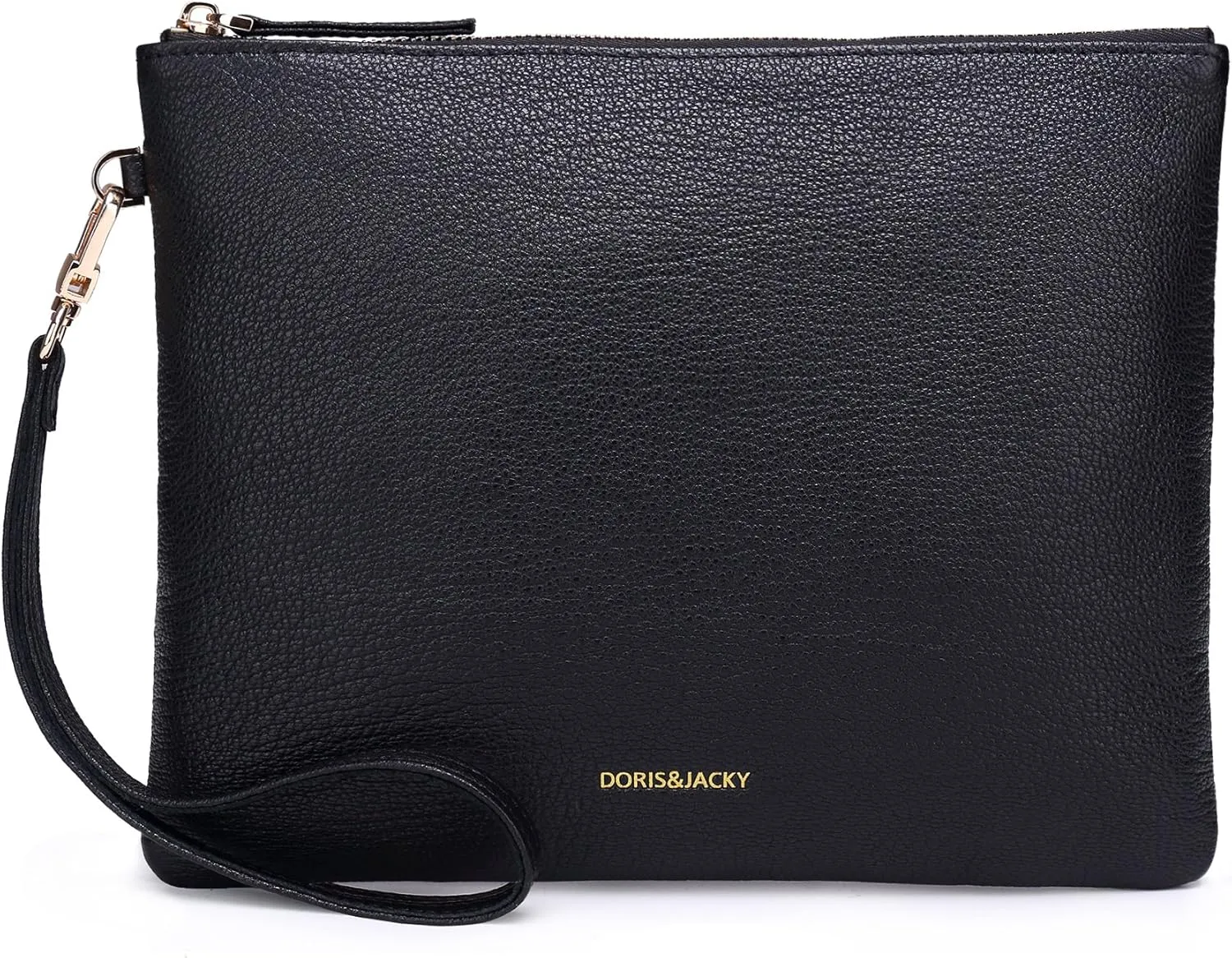 DORIS&JACKY Lambskin Leather Wristlet Clutch Purse For Women Large Soft Designer Wallet With Strap…