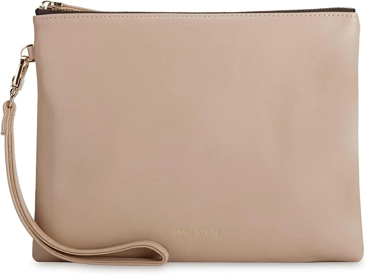 DORIS&JACKY Lambskin Leather Wristlet Clutch Purse For Women Large Soft Designer Wallet With Strap…