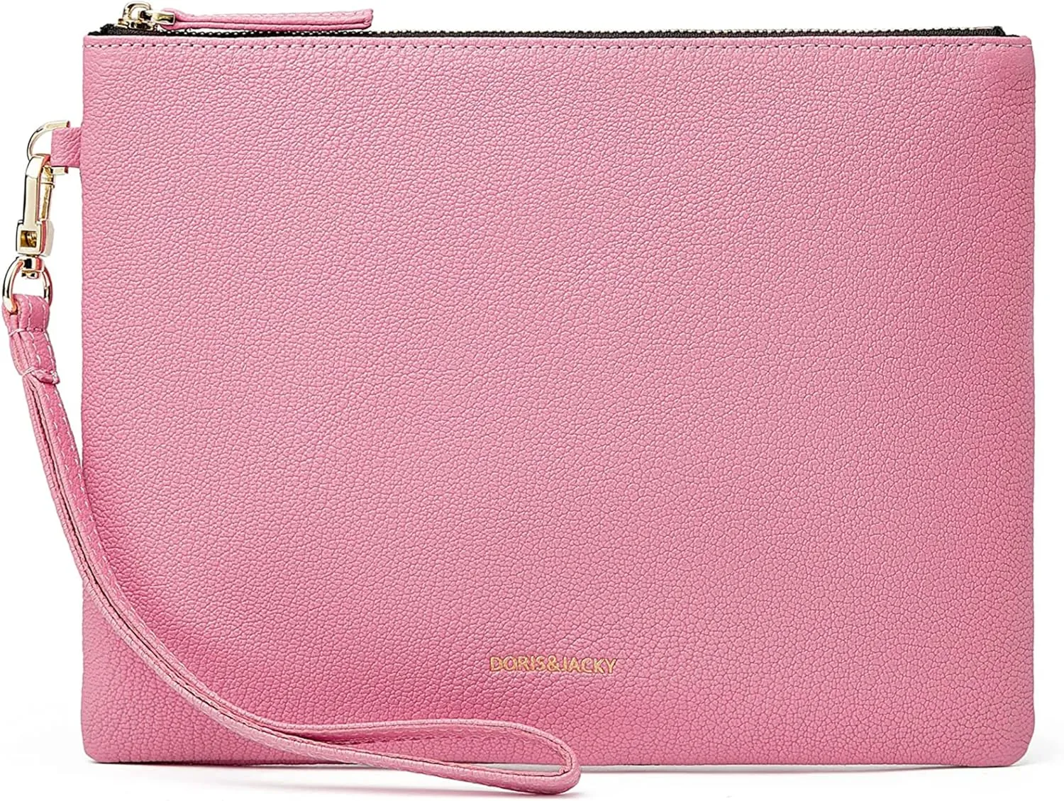 DORIS&JACKY Lambskin Leather Wristlet Clutch Purse For Women Large Soft Designer Wallet With Strap…