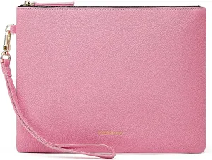 DORIS&JACKY Lambskin Leather Wristlet Clutch Purse For Women Large Soft Designer Wallet With Strap…