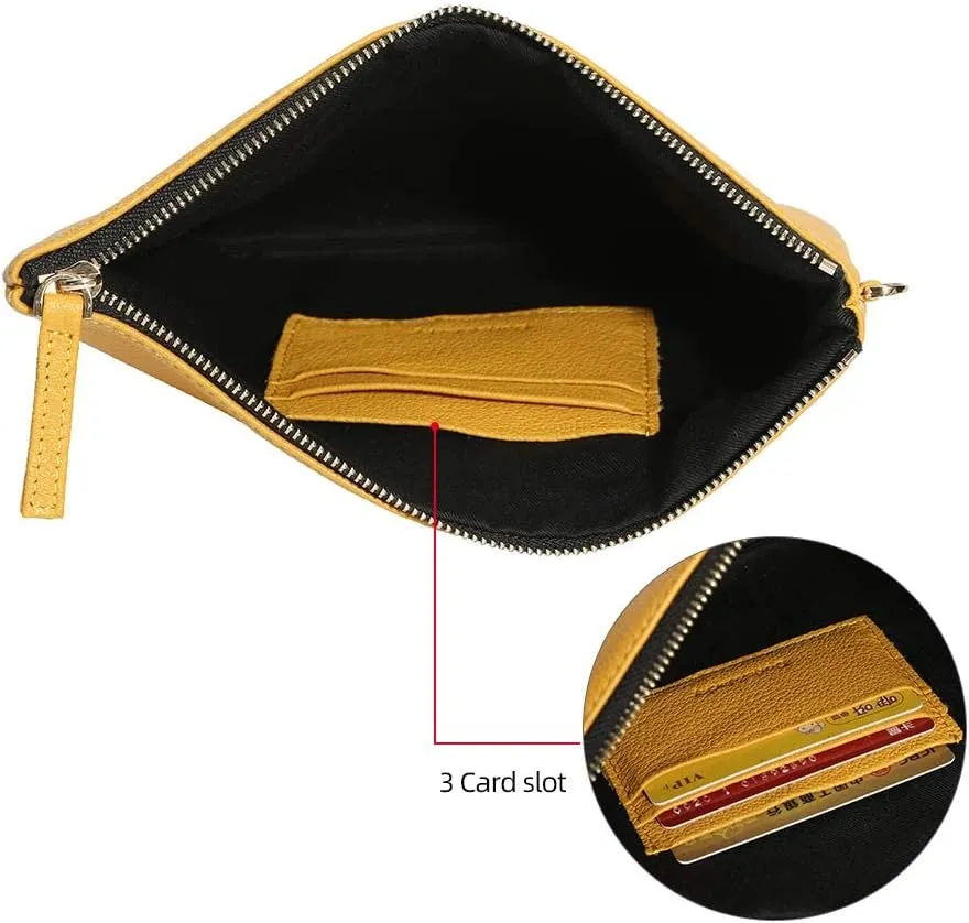 DORIS&JACKY Lambskin Leather Wristlet Clutch Purse For Women Large Soft Designer Wallet With Strap…
