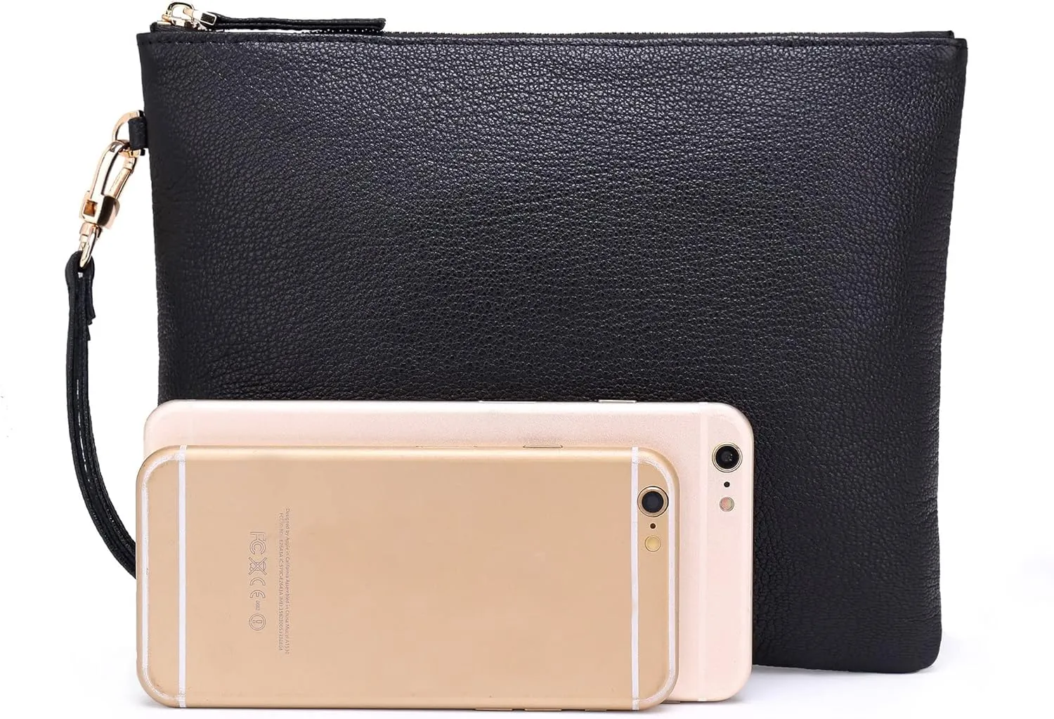 DORIS&JACKY Lambskin Leather Wristlet Clutch Purse For Women Large Soft Designer Wallet With Strap…