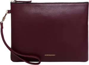 DORIS&JACKY Lambskin Leather Wristlet Clutch Purse For Women Large Soft Designer Wallet With Strap…