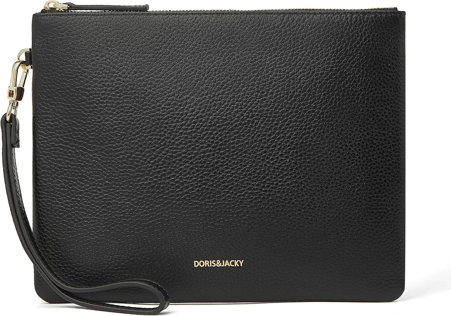 DORIS&JACKY Leather Wristlet Clutch Purse for Women Large Slim Phone Pouch Bag With Detachable Strap