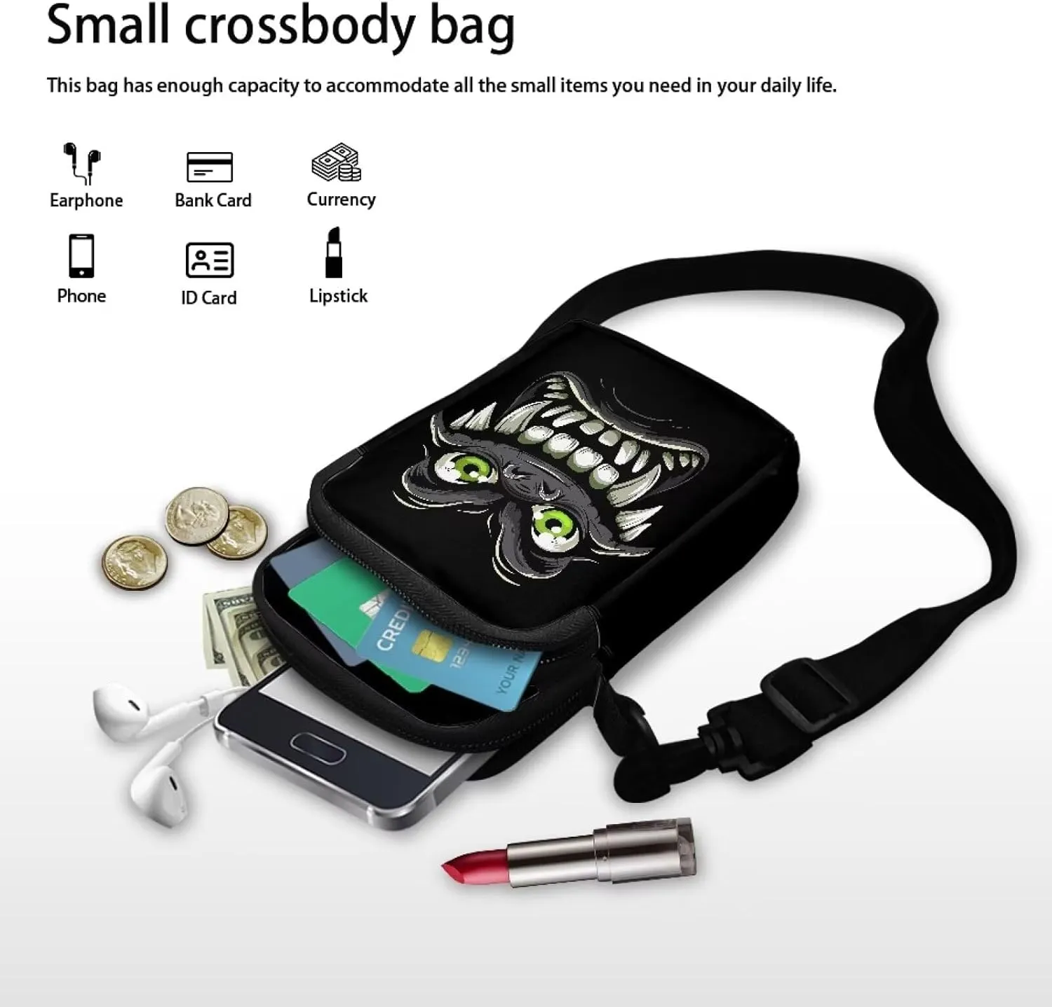 Double Layer Small Shoulder Bag Cross-Body Bags with Removable Shoulder Strap