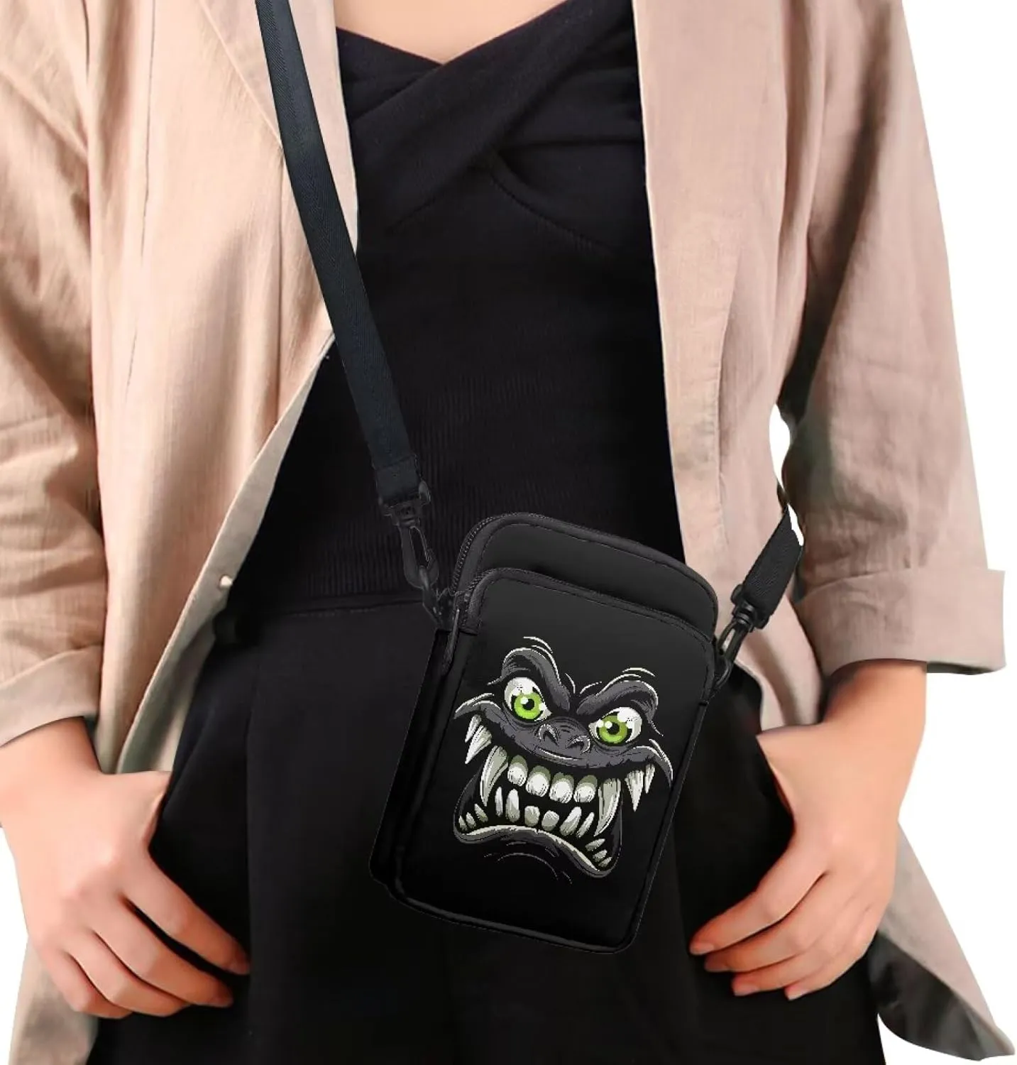 Double Layer Small Shoulder Bag Cross-Body Bags with Removable Shoulder Strap