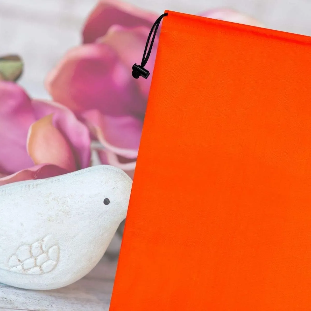 Drawstring Bag - Nylon Cinch and Ditty Stuff Pouch with Toggle (5 x 7-12 pack, Orange)