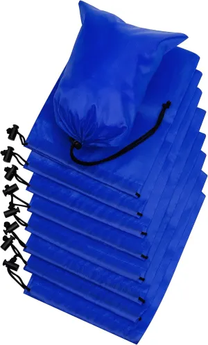 Drawstring Bag - Nylon Cinch and Ditty Stuff Pouch with Toggle (6 x 8-12 pack, Blue)