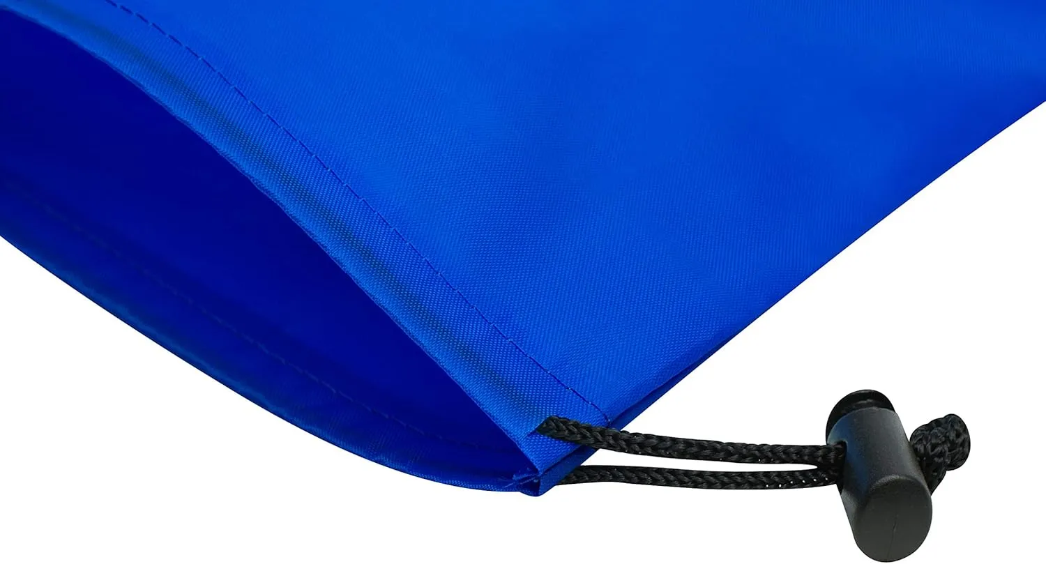 Drawstring Bag - Nylon Cinch and Ditty Stuff Pouch with Toggle (6 x 8-12 pack, Blue)
