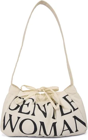 Drawstring Denim Slouch Bag with Snap Button Canvas Shoulder Handbag Travel Holiday Everyday Purse for Women