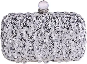 E-commerce source new women's beaded dinner bag clutch bag hard box small square bag ladies dress bag