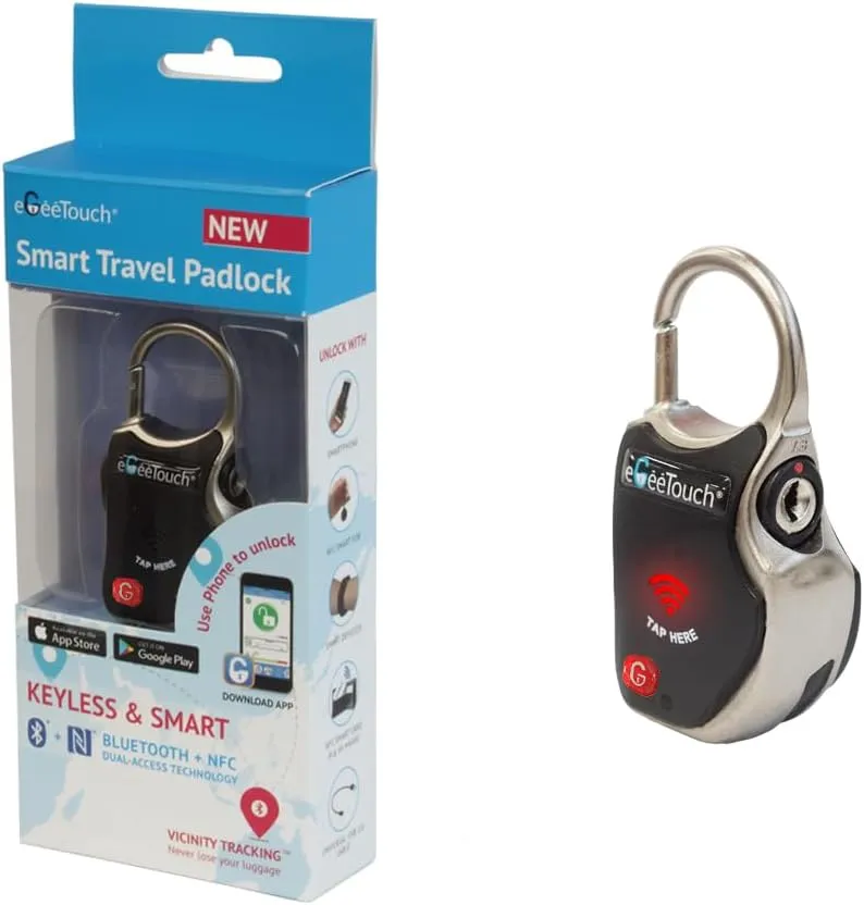 eGeeTouch Smart Travel Lock-Secure & Track Your Luggage/Backpack Anywhere You go.. (Mix 2 Pack)
