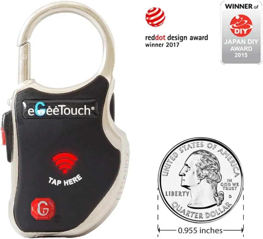 eGeeTouch Smart Travel Lock-Secure & Track Your Luggage/Backpack Anywhere You go.. (Mix 2 Pack)