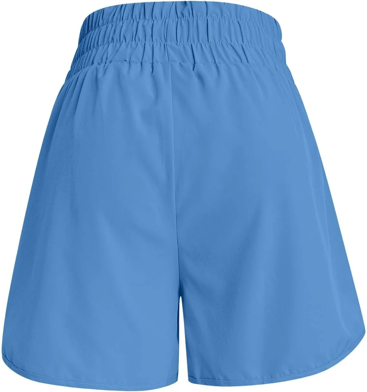 Elastic High Waisted Dolphin Athletic Running Shorts for Women 3" High Split Comfy Liner for Gym Workout