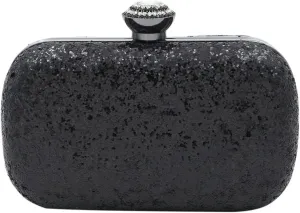 Elegant Glitter Flakes Sequin Hard Clutch Rhinestones Top Evening Bag - 4 Colors