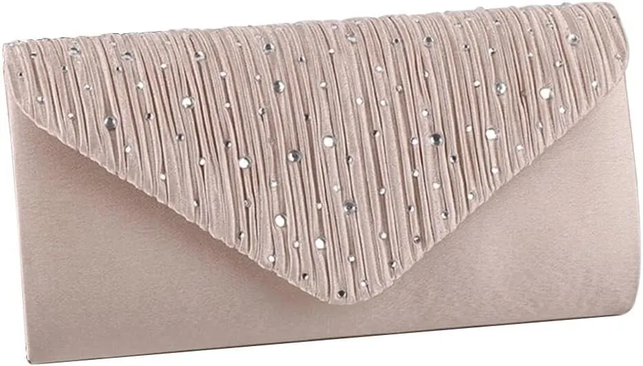 Elegant Shoulder Glitter Crossbody Evening for Women Rhinestone Clutch Envelope Handbag Bridal Wedding Purse