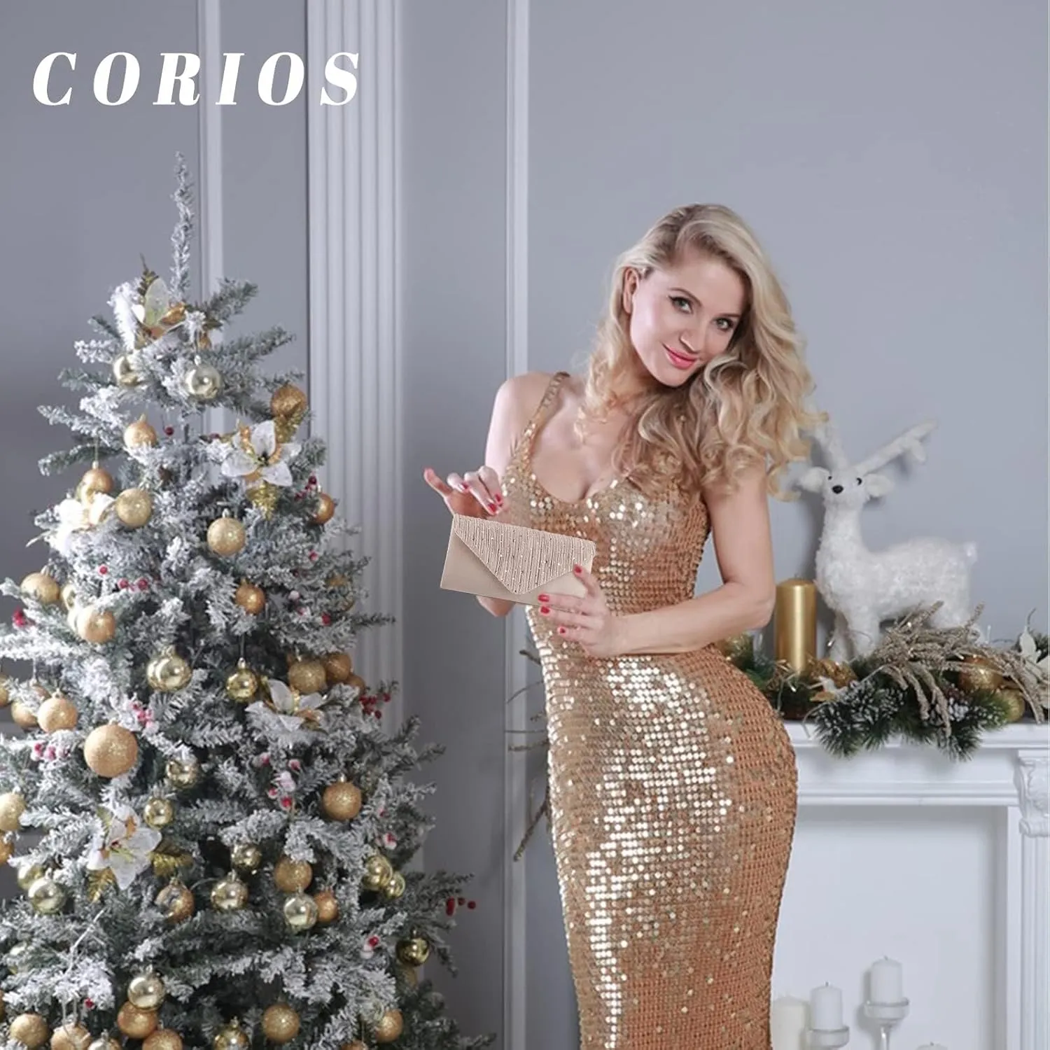 Elegant Shoulder Glitter Crossbody Evening for Women Rhinestone Clutch Envelope Handbag Bridal Wedding Purse
