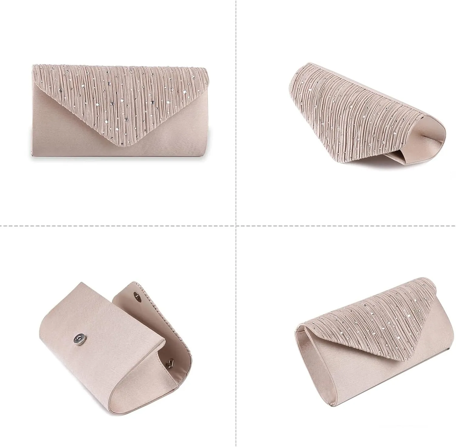 Elegant Shoulder Glitter Crossbody Evening for Women Rhinestone Clutch Envelope Handbag Bridal Wedding Purse