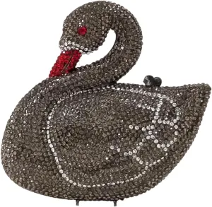 Elegant Swan Evening Purse Animal Crystal Clutch Women Minaudiere Handbag Party Luxury Rhinestone Bag