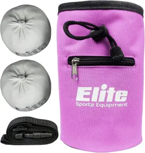 Elite Sportz Equipment Chalk Bag for Rock Climbing with 2 Chalk Balls– Leak Proof Drawstring & Secure Zipper Pocket