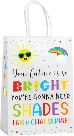 End of School Year Gift Bags for Students Graduation Bags Pre K Preschool Kindergarten 5th Grade Graduation Decorations, BF Future is So Bright, End of the School Year Party Decorations Supplies, 8Pcs