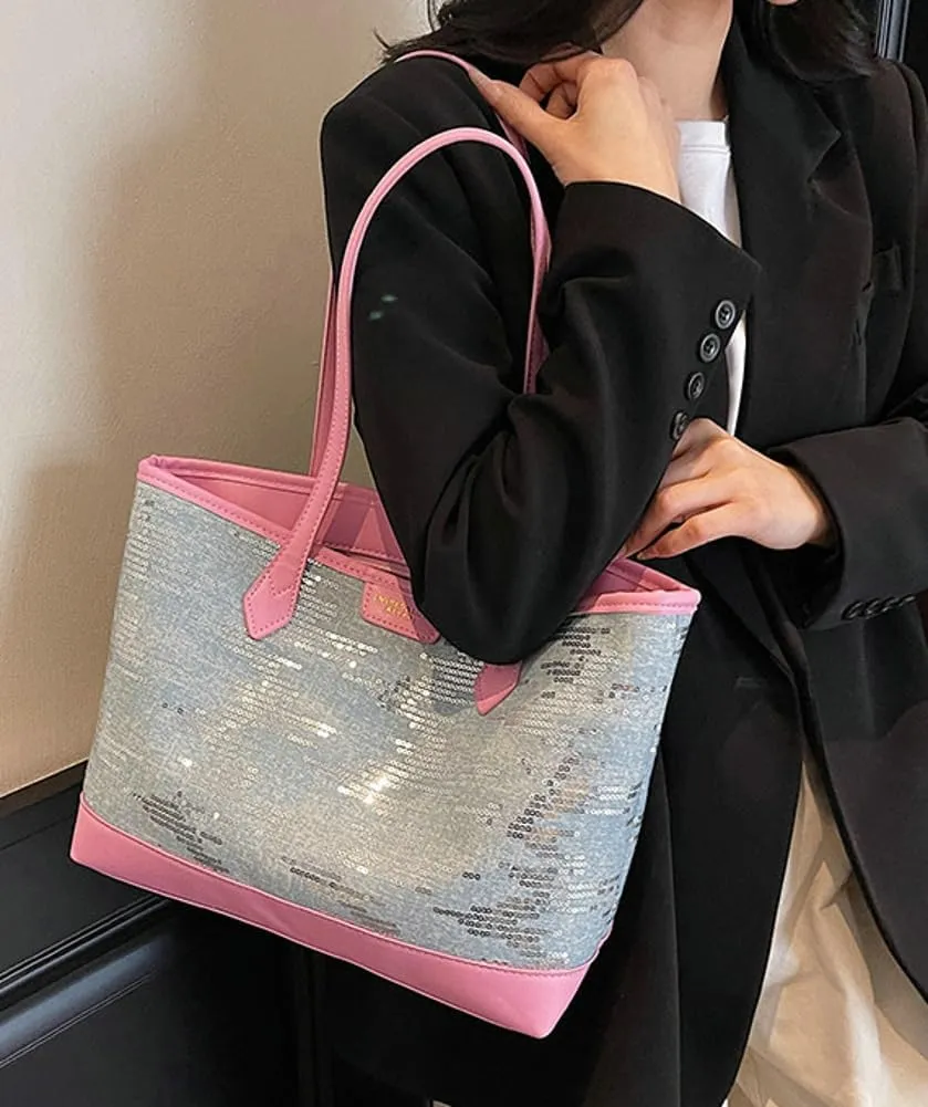Epsion 2025 Pu Leather Tote Bag for Women Large Shoulder Bag with Zipper Work Shopper Handbag Travel Purse