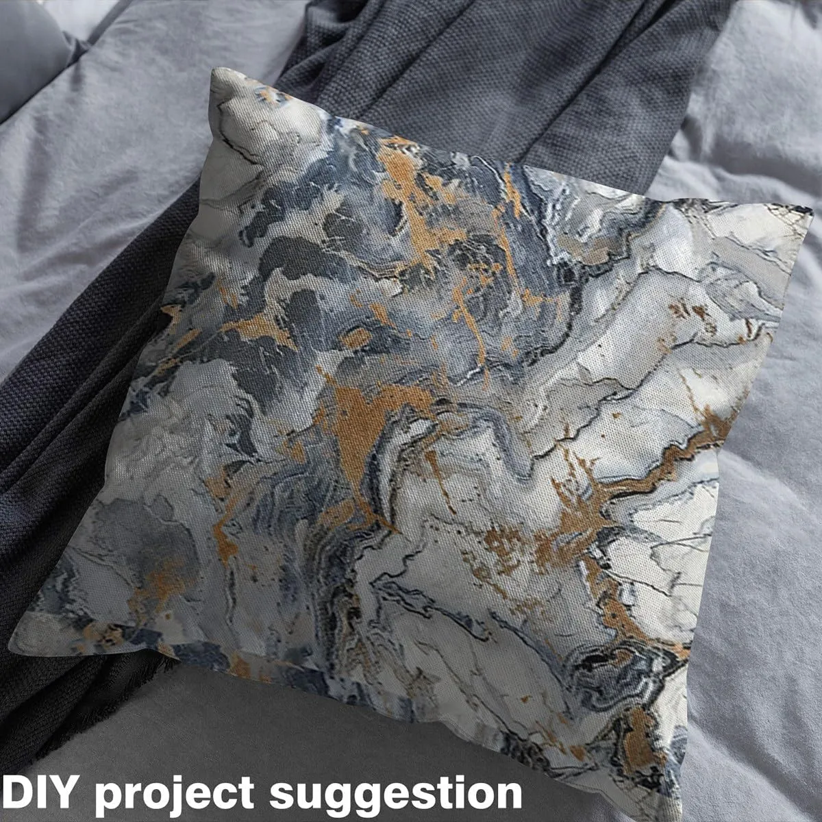 Erosebridal Marble Texture Upholstery Fabric Golden Stone Fabric by The Yard Glitter Liquid Decorative Fabric Nordic Style Indoor Outdoor Fabric for Boys Teenager Men,Black Waterproof 1 Yard