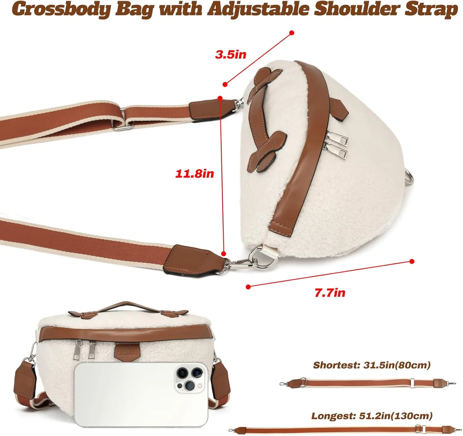 Eslcorri Crossbody Bags for Women - Fashion Sling Purse Shoulder Bag Fanny Pack Leather Causal Chest Bum Bag Cross Body Purse