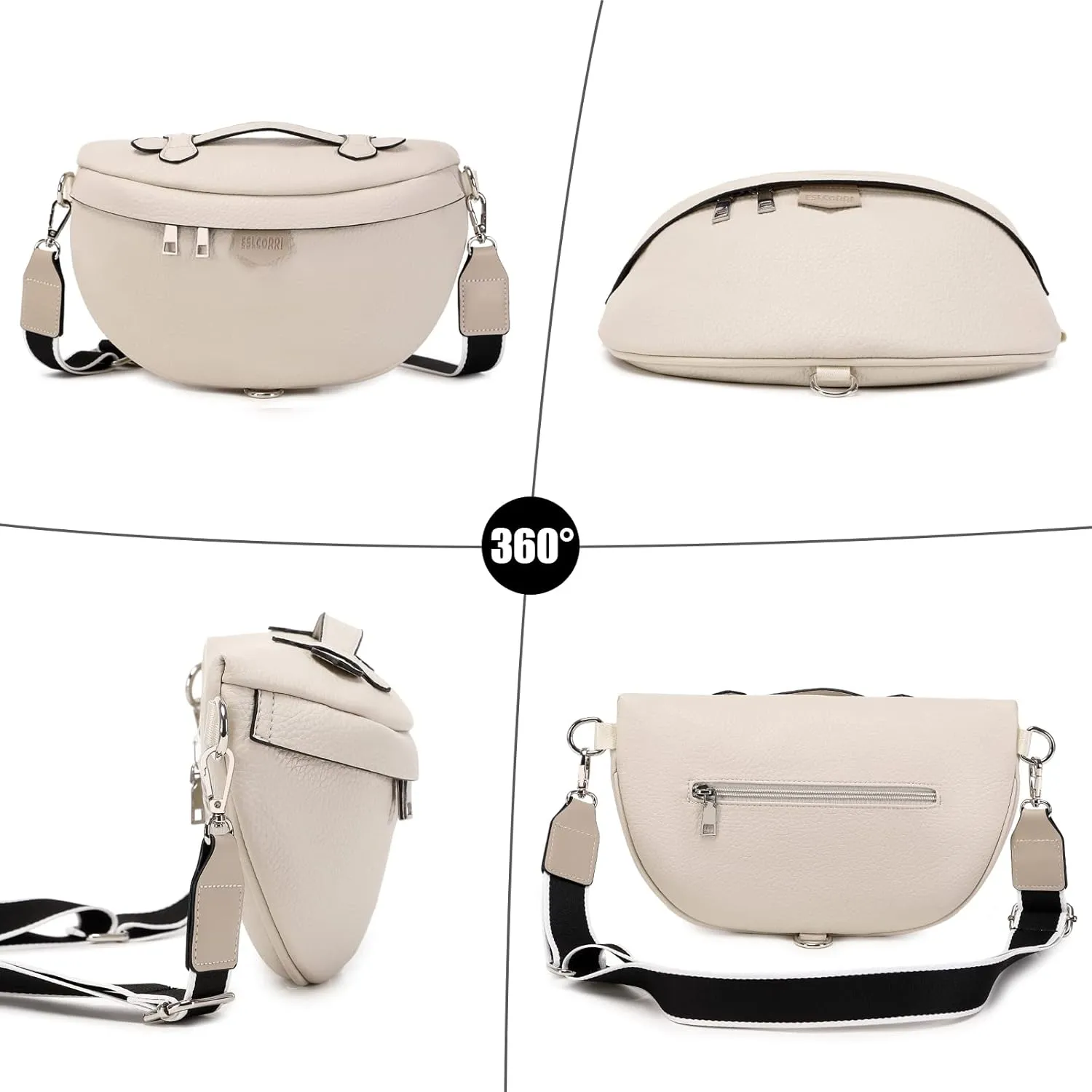 Eslcorri Crossbody Bags for Women - Fashion Sling Purse Shoulder Bag Fanny Pack Leather Causal Chest Bum Bag Cross Body Purse