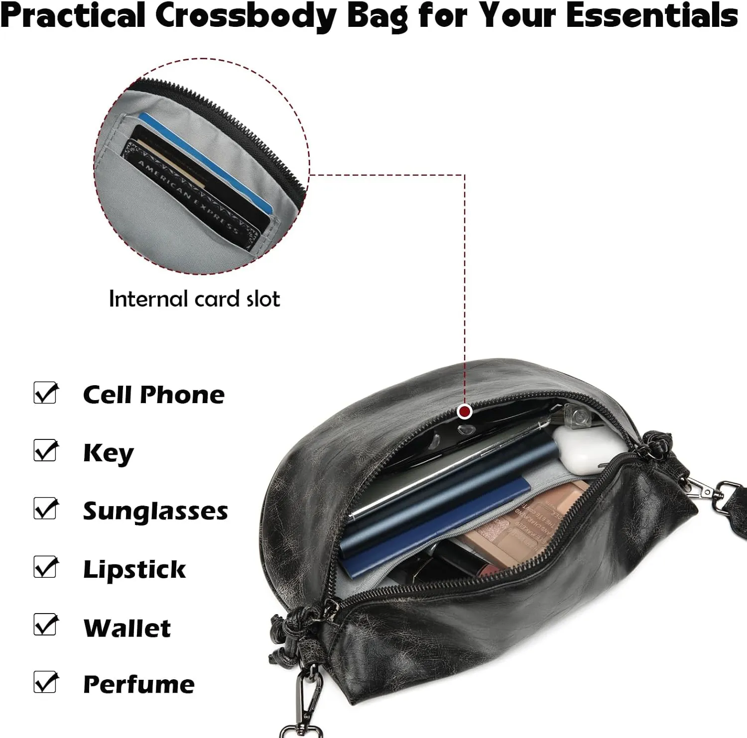 Eslcorri Small Crossbody Sling Bag for Women Trendy - Fanny Packs Leather Chest Belt Bum Bag Anti Theft Purse for Travel