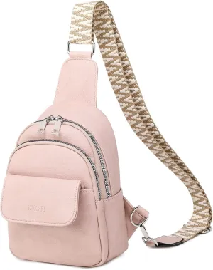 Eslcorri Small Crossbody Sling Bag for Women Trendy - Fashionable Fanny Packs Vegan Leather Chest Belt Bum Bag Anti Theft Crossbody Sling Purse for Women for Travel Sport Camping