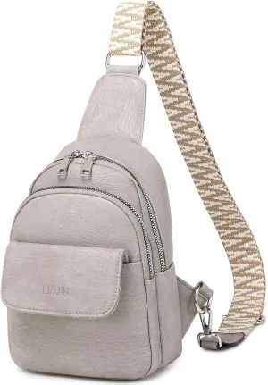 Eslcorri Small Crossbody Sling Bag for Women Trendy - Fashionable Fanny Packs Vegan Leather Chest Belt Bum Bag Anti Theft Crossbody Sling Purse for Women for Travel Sport Camping