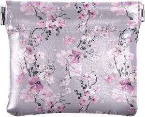 Exotic Lovely Pink Orchid Flowers Coin Purse PU Leather Squeeze Change Holder Small Jewelry Bags for Women