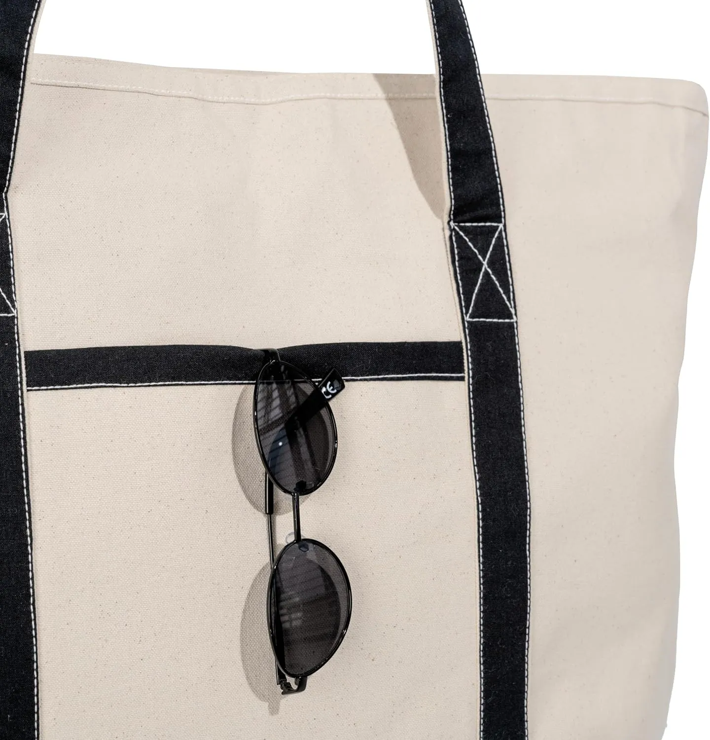 Extra Large Canvas Tote Bags with Zipper - 22 Inch Heavy Duty, Premium Zippered Tote Bag - Zip Top, 100% Organic Cotton, Sturdy, Washable Multipurpose Canvas Shopping Bag